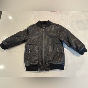 Mayoral Black Leather Biker Jacket size 2